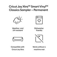 Cricut Joy Xtra™ Smart Vinyl™ – Permanent, Classics Sampler (3 ct)