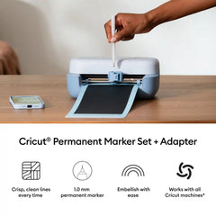 Cricut® Permanent Markers 1.0 mm, Black (3 ct) + Adapter