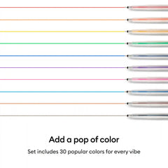 Cricut® Gel Pens 1.0 mm, Ultimate Sampler (30 ct) + Adapter