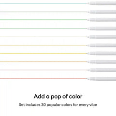 Cricut® Fine Point Pens 0.4 mm, Ultimate Sampler (30 ct) + Adapter