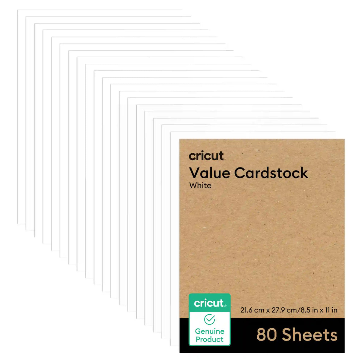 Cricut® Value Cardstock, White - 8.5 in x 11 in (80 ct)