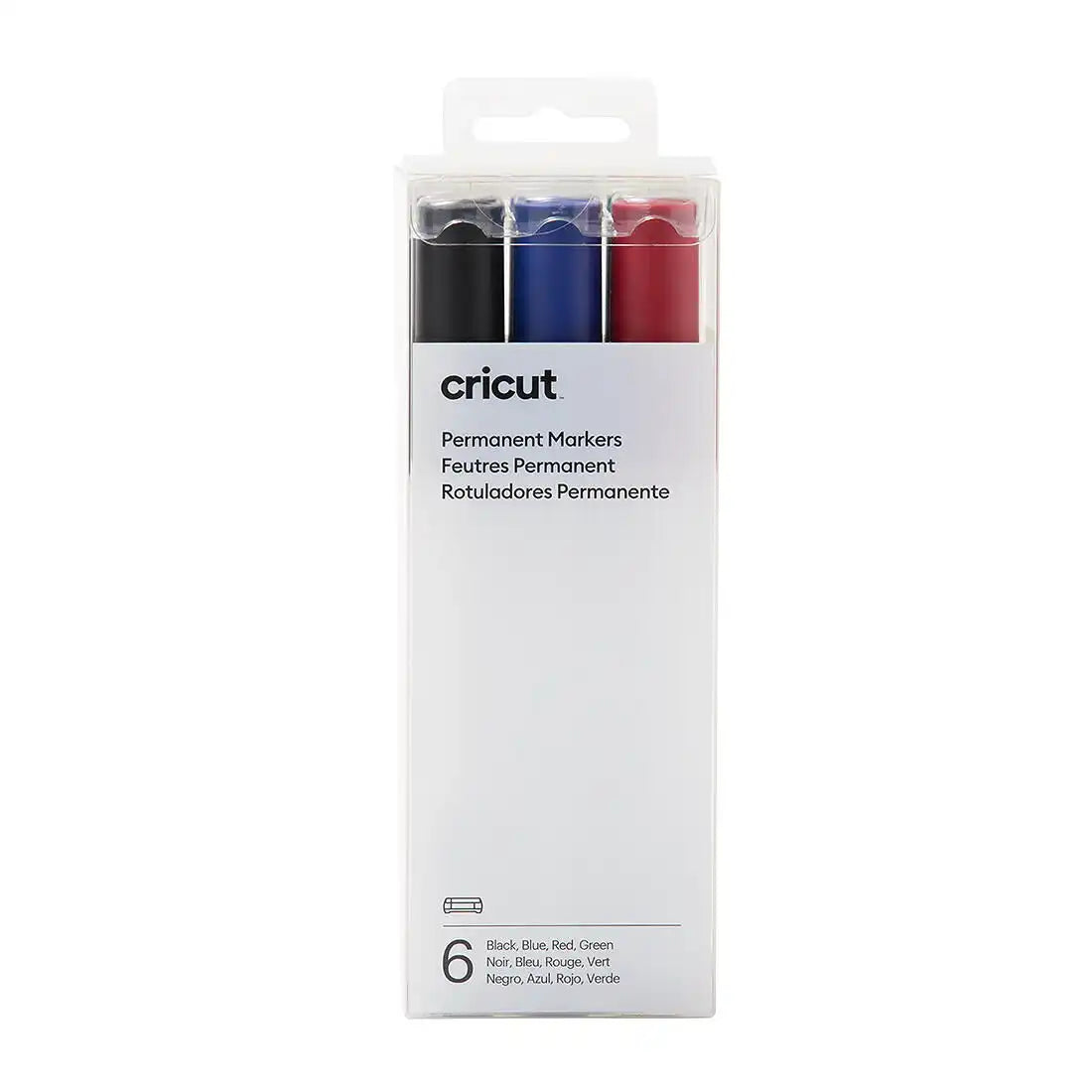 Permanent Markers 2.5 mm, Black/Blue/Red/Green (6 ct)
