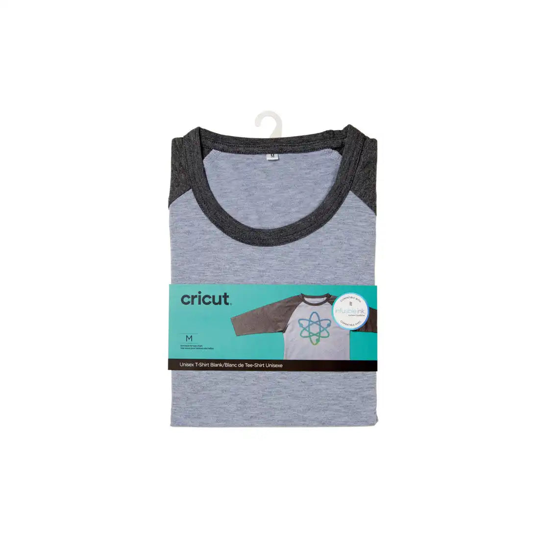 Unisex Adult T-Shirt Blank, Raglan in Dark/Light Heathered Gray