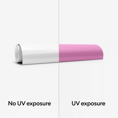 UV-Activated, Color-Changing Iron-On,  White - Pink