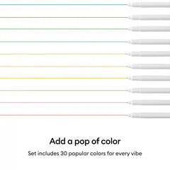 Cricut® Extra Fine Point Pens 0.3 mm, Ultimate Sampler (30 ct) + Adapter