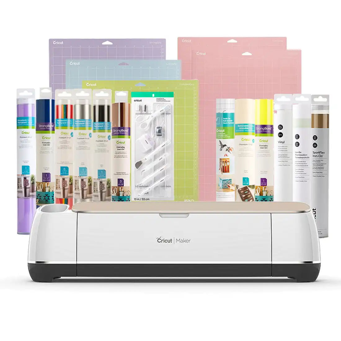 Certified Refurbished Cricut Maker® + Essentials Bundle, Champagne