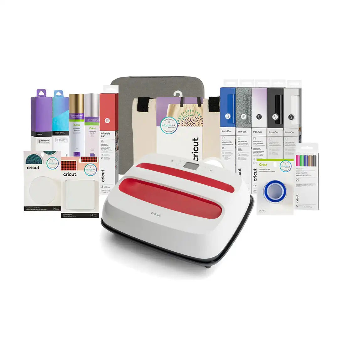 Cricut EasyPress® SE – 12 in x 10 in, Raspberry + Everything Bundle